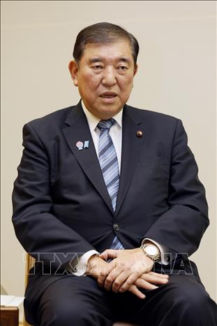 Thủ tướng Nhật Bản Shigeru Ishiba trong cuộc họp báo tại Tokyo, ngày 23/5/2025. Ảnh: Kyodo/TTXVN