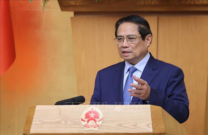 Thủ tướng Phạm Minh Chính chủ trì Phiên họp. Ảnh: Dương Giang-TTXVN
