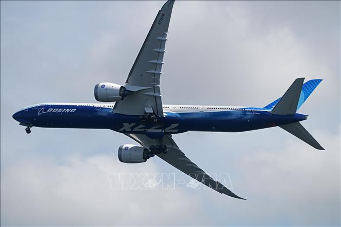 (Tư liệu) Máy bay Boeing tại Triển lãm Hàng không Singapore ngày 13/2/2022. Ảnh: THX/TTXVN