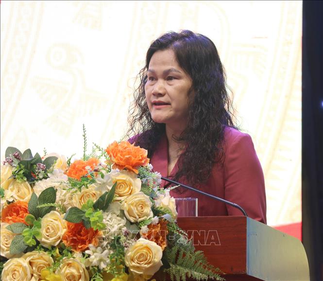 Phó Tổng Giám đốc Thông tấn xã Việt Nam Nguyễn Thị Sự phát biểu tại tọa đàm. Ảnh: Thùy Dung - TTXVN