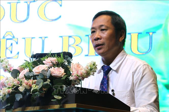 Phó Trưởng Ban Thường trực Ban Tuyên giáo và Dân vận Tỉnh ủy Phú Yên Trần Thanh Hưng phát biểu. Ảnh: Tường Quân - TTXVN