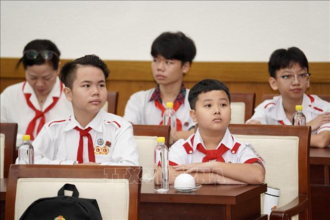 Các đại biểu thiếu nhi tham gia chương trình. Ảnh: Trung Tuyến – TTXVN