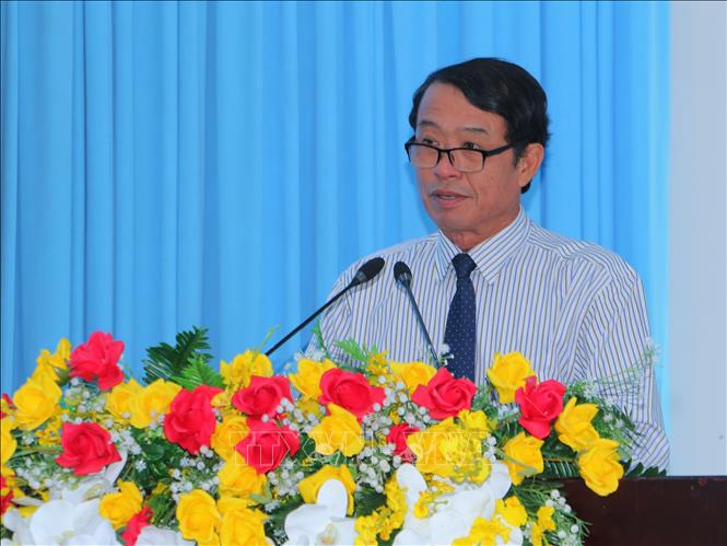 Ông Nguyễn Văn Khởi, Phó Chủ tịch UBND tỉnh Sóc Trăng phát biểu tại buổi tổng kết. Ảnh: Tuấn Phi-TTXVN