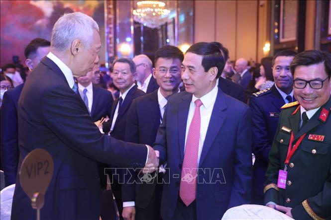 Đại tướng Phan Văn Giang, Bộ trưởng Quốc phòng dẫn đầu đoàn Việt Nam tham dự Đối thoại Shangri-La (SLD) lần thứ 22. Ảnh: Tất Đạt - PV TTXVN tại Singapore