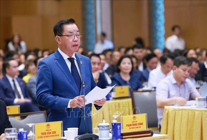Đại diện doanh nghiệp sản xuất nông nghiệp tại Thái Bình phát biểu. Ảnh: Dương Giang-TTXVN