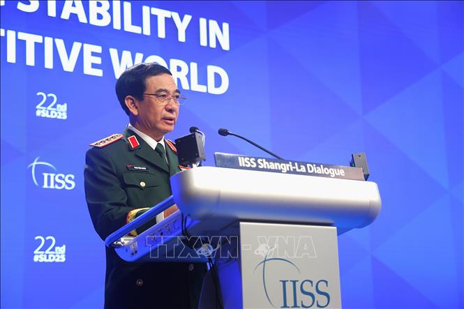 Vietnamese Minister of National Defense, General Phan Van Giang, speaks at the event. VNA Photo: Tất Đạt