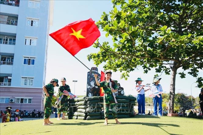 Một phân cảnh của các cháu thiếu nhi trong Hội thi 