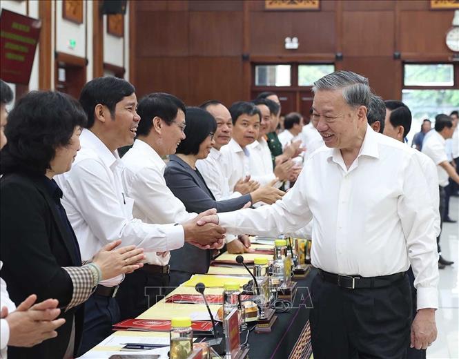 Tổng Bí thư Tô Lâm với các đại biểu. Ảnh: Thống Nhất – TTXVN