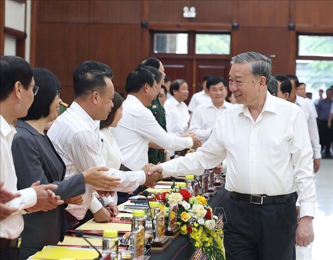 Tổng Bí thư Tô Lâm và các đại biểu. Ảnh: Thống Nhất – TTXVN