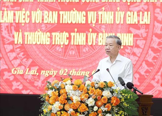 Tổng Bí thư Tô Lâm phát biểu chỉ đạo. Ảnh: Thống Nhất – TTXVN