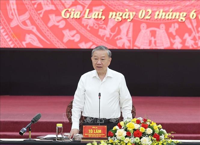 Tổng Bí thư Tô Lâm phát biểu chỉ đạo. Ảnh: Thống Nhất – TTXVN