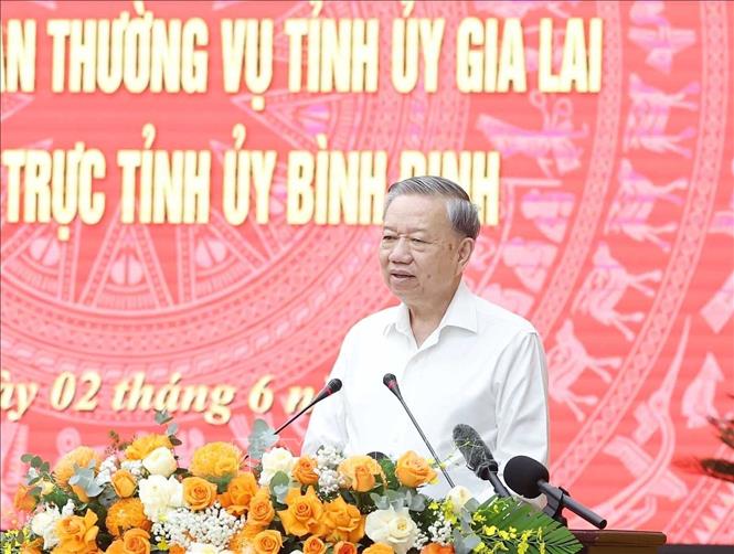 Tổng Bí thư Tô Lâm phát biểu chỉ đạo. Ảnh: Thống Nhất – TTXVN
