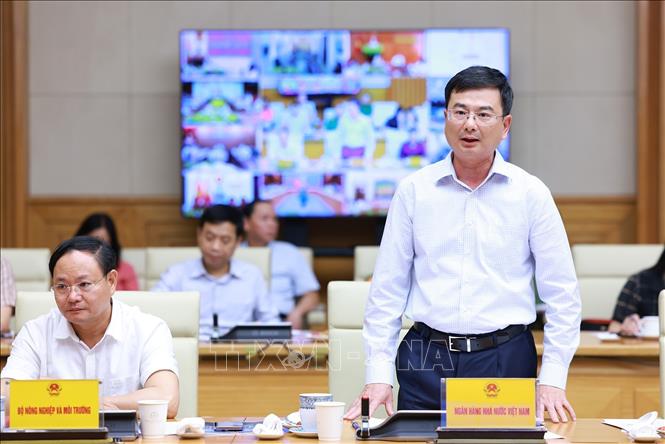 Phó Thống đốc Ngân hàng Nhà nước Việt Nam Phạm Thanh Hà phát biểu. Ảnh: Dương Giang-TTXVN 