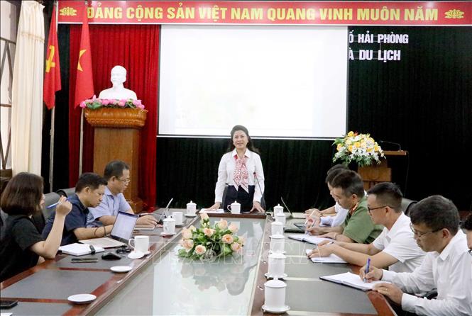 Giám đốc Sở Văn hóa, Thể thao và Du lịch Trần Thị Hoàng Mai chi sẻ về tour đêm “Dấu thiêng Hàng Kênh”. Ảnh: Hoàng Ngọc - TTXVN