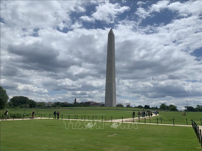 Việc gián đoạn xây dựng Đài tưởng niệm Washington là do thiếu ngân quỹ và sự can thiệp của nội chiến Mỹ. Ảnh: Ngọc Quang - PV TTXVN tại Mỹ