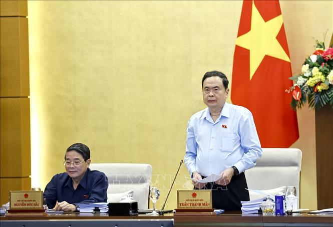 Chủ tịch Quốc hội Trần Thanh Mẫn phát biểu khai mạc Phiên họp. Ảnh: Doãn Tấn - TTXVN