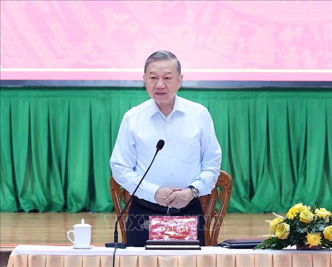 Tổng Bí thư Tô Lâm phát biểu chỉ đạo. Ảnh: Thống Nhất – TTXVN