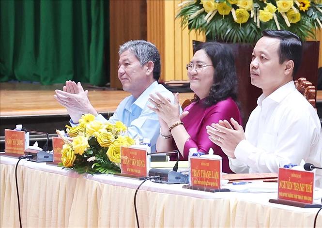 Các đại biểu dự buổi làm việc. Ảnh: Thống Nhất – TTXVN