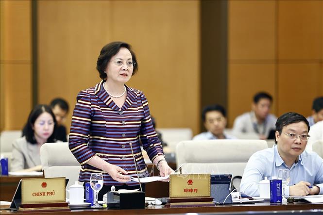 Bộ trưởng Bộ Nội vụ Phạm Thị Thanh Trà phát biểu. Ảnh: Doãn Tấn - TTXVN