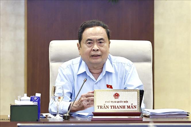 Chủ tịch Quốc hội Trần Thanh Mẫn phát biểu. Ảnh: Doãn Tấn - TTXVN