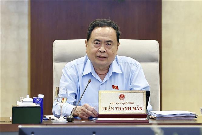 Chủ tịch Quốc hội Trần Thanh Mẫn phát biểu. Ảnh: Doãn Tấn - TTXVN