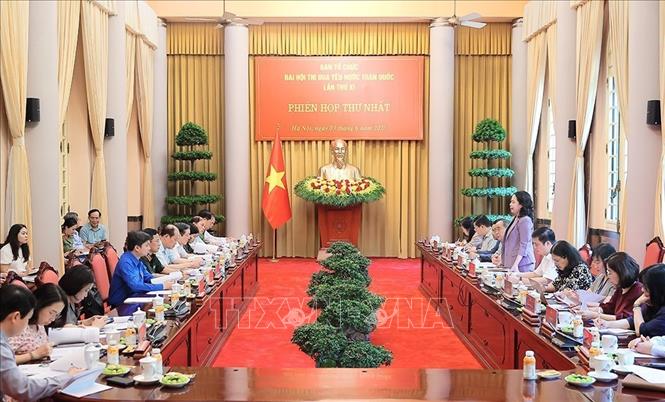 Phiên họp thứ nhất của Ban Tổ chức Đại hội Thi đua yêu nước toàn quốc lần thứ XI. Ảnh: An Đăng - TTXVN