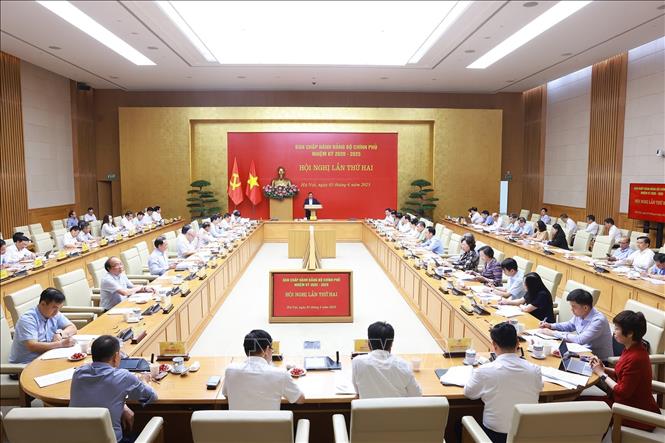 Hội nghị lần thứ hai Ban Chấp hành Đảng bộ Chính phủ. Ảnh: Dương Giang-TTXVN
