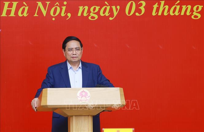 Thủ tướng Phạm Minh Chính chủ trì Hội nghị lần thứ hai Ban Chấp hành Đảng bộ Chính phủ. Ảnh: Dương Giang-TTXVN
