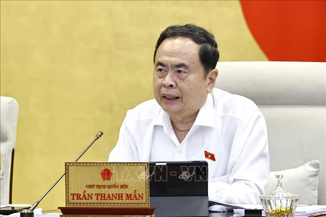 Chủ tịch Quốc hội Trần Thanh Mẫn phát biểu. Ảnh: Doãn Tấn - TTXVN