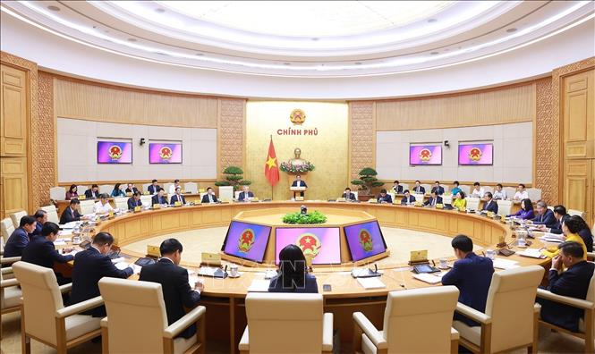 Phiên họp Chính phủ thường kỳ tháng 5 năm 2025. Ảnh: Dương Giang-TTXVN
