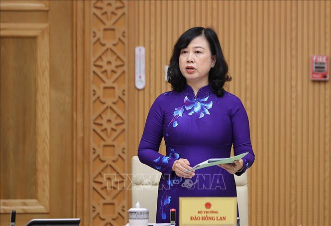 Bộ trưởng Bộ Y tế Đào Hồng Lan phát biểu. Ảnh: Dương Giang-TTXVN