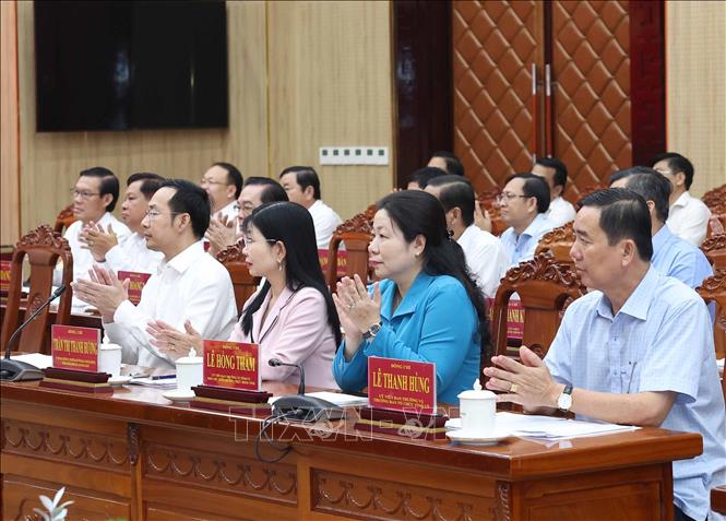 Các đại biểu tham dự cuộc làm việc của Tổng Bí thư Tô Lâm. Ảnh: Thống Nhất – TTXVN