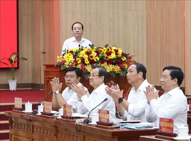 Delegates at the working session. VNA Photo: Thống Nhất