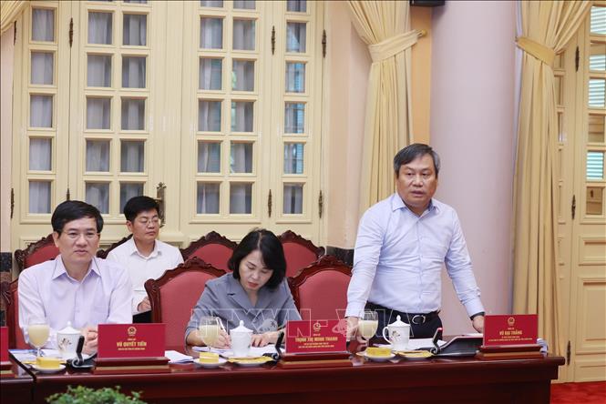 Uỷ viên Trung ương Đảng, Bí thư Tỉnh uỷ Quảng Ninh Vũ Đại Thắng phát biểu. Ảnh: Lâm Khánh - TTXVN