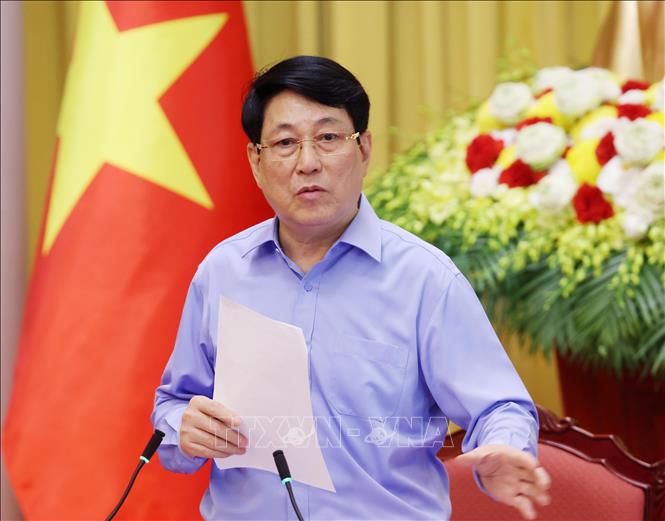 Chủ tịch nước Lương Cường phát biểu chỉ đạo. Ảnh: Lâm Khánh - TTXVN