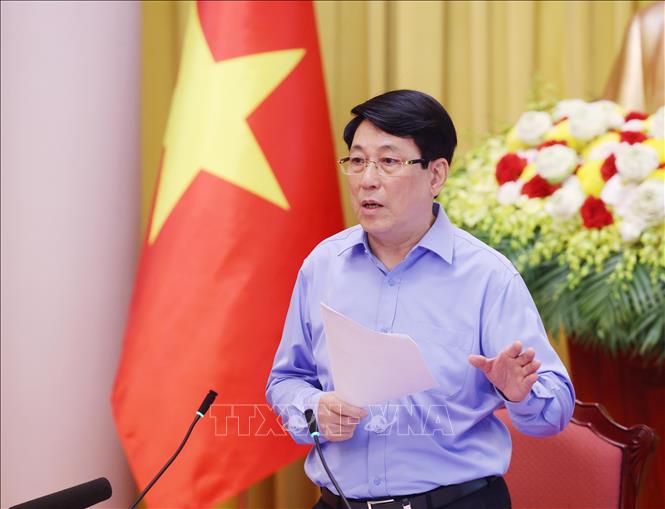 Chủ tịch nước Lương Cường phát biểu chỉ đạo. Ảnh: Lâm Khánh - TTXVN