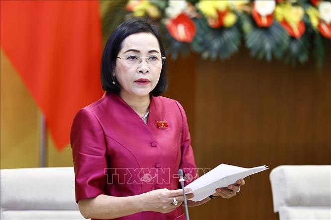 Phó Chủ tịch Quốc hội Nguyễn Thị Thanh phát biểu. Ảnh: Doãn Tấn - TTXVN