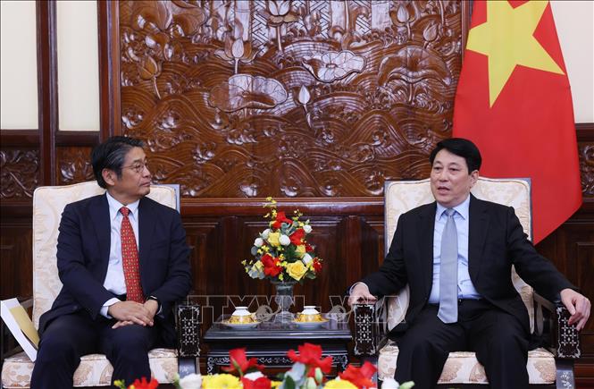 State President Luong Cuong receives Japanese Ambassador Ito Naoki. VNA Photo: Lâm Khánh 