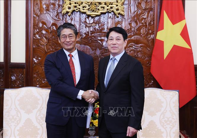 State President Luong Cuong receives Japanese Ambassador Ito Naoki. VNA Photo: Lâm Khánh 