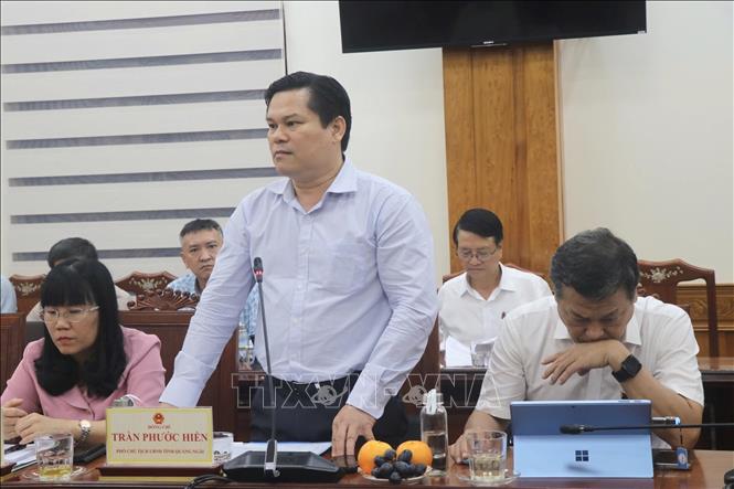 Phó Chủ tịch UBND tỉnh Quảng Ngãi Trần Phước Hiền phát biểu. Ảnh: Sỹ Thắng-TTXVN