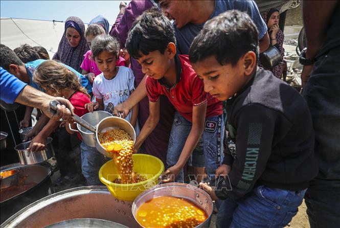 GHF tuyên bố phân phát gần 9 triệu suất ăn cho người dân Gaza - Ảnh thời sự  quốc tế - Chính trị-Quân sự - Thông tấn xã Việt Nam (TTXVN)