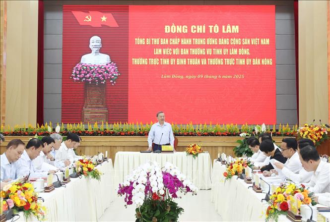 Tổng Bí thư Tô Lâm phát biểu chỉ đạo. Ảnh: Thống Nhất -TTXVN
