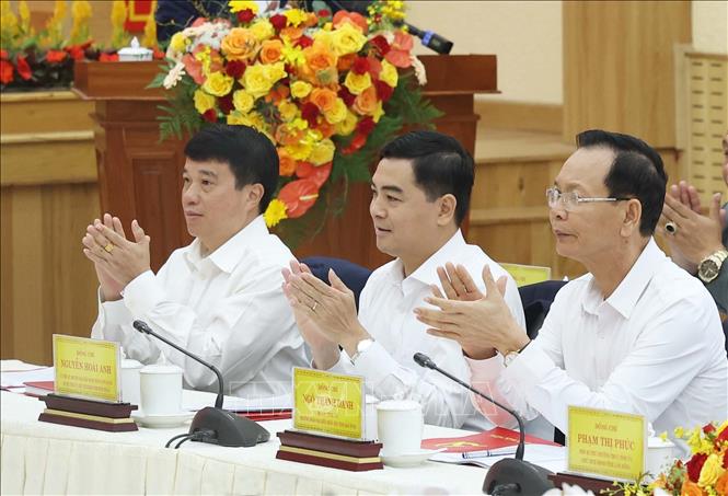 Các đại biểu tham dự buổi làm việc. Ảnh: Thống Nhất – TTXVN