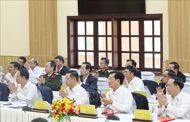 Các đại biểu tham dự buổi làm việc. Ảnh: Thống Nhất – TTXVN
