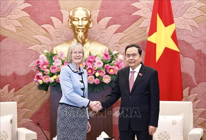 Chủ tịch Quốc hội Trần Thanh Mẫn tiếp Đại sứ Australia tại Việt Nam Gillian Bird. Ảnh: Doãn Tấn - TTXVN