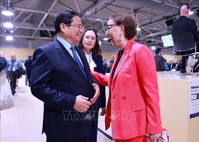 Thủ tướng Phạm Minh Chính gặp bà Rebeca Grynspan, Tổng Thư ký Hội nghị Liên hợp quốc về Thương mại và Phát triển (UNCTAD). Ảnh: Dương Giang-TTXVN