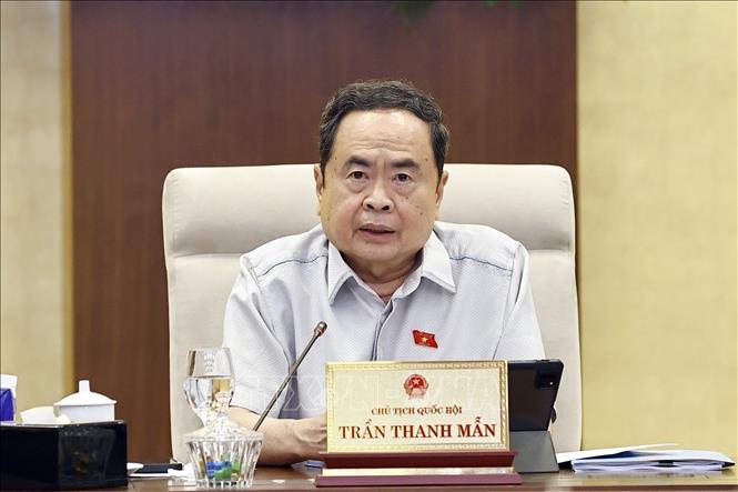  Chủ tịch Quốc hội Trần Thanh Mẫn phát biểu. Ảnh: Doãn Tấn - TTXVN