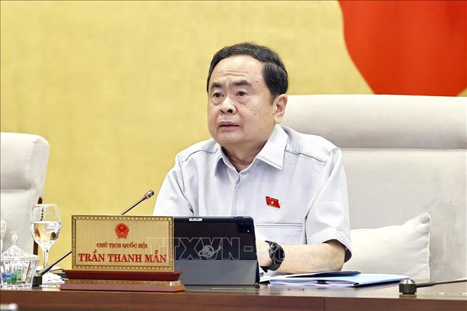  Chủ tịch Quốc hội Trần Thanh Mẫn phát biểu. Ảnh: Doãn Tấn - TTXVN
