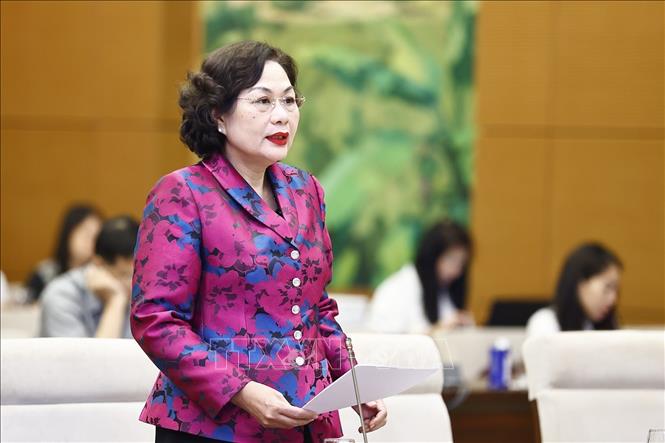 Thống đốc Ngân hàng Nhà nước Việt Nam Nguyễn Thị Hồng phát biểu. Ảnh: Doãn Tấn - TTXVN