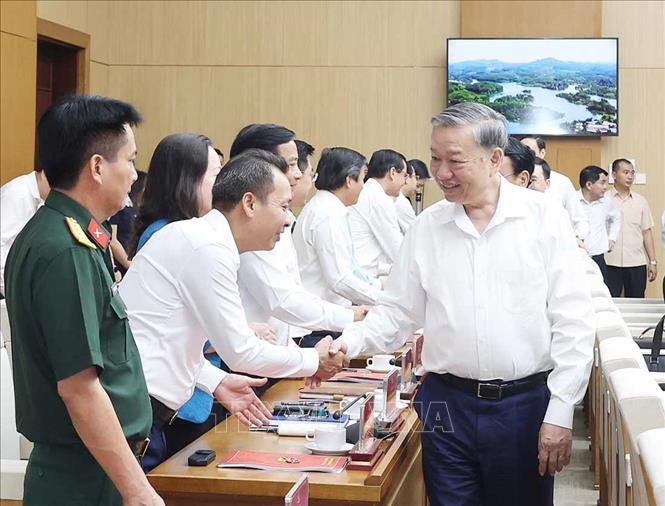Tổng Bí thư Tô Lâm và các đại biểu. Ảnh: Thống Nhất -TTXVN